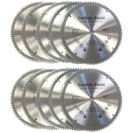 (10 Pack) VORTEX DIAMOND VWB 8-1/4 Inch 80 Teeth TCT General Purpose Hard & Soft Wood Saw Blade (8-1/4 Inch 80 Teeth (10 Pack))