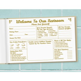 Bathroom Guest Book - Funny Housewarming Gift, Hostess Gift, or White Elephant Gift Idea