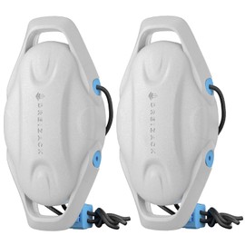 Dreizack Boat Fenders 2 Packs, EVA Boat Bumpers for Docking with Marine Nylon Ropes and Locks, Fit for Pontoon Boats, Fish Boats, Bass Boat and Yachts, Light Grey