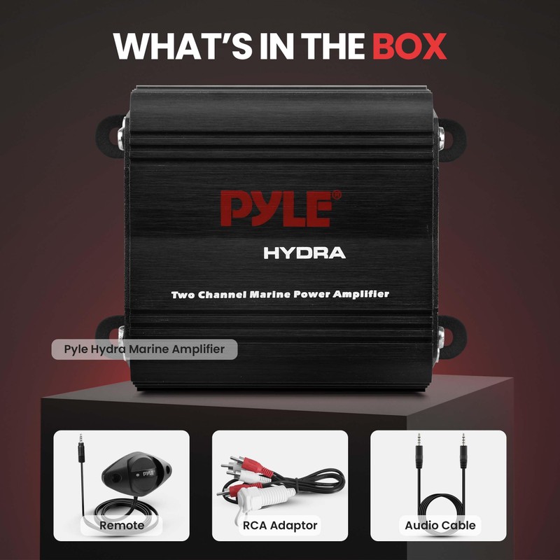 Pyle 2-Channel Marine Amplifier Receiver - Waterproof and Weatherproof Audio