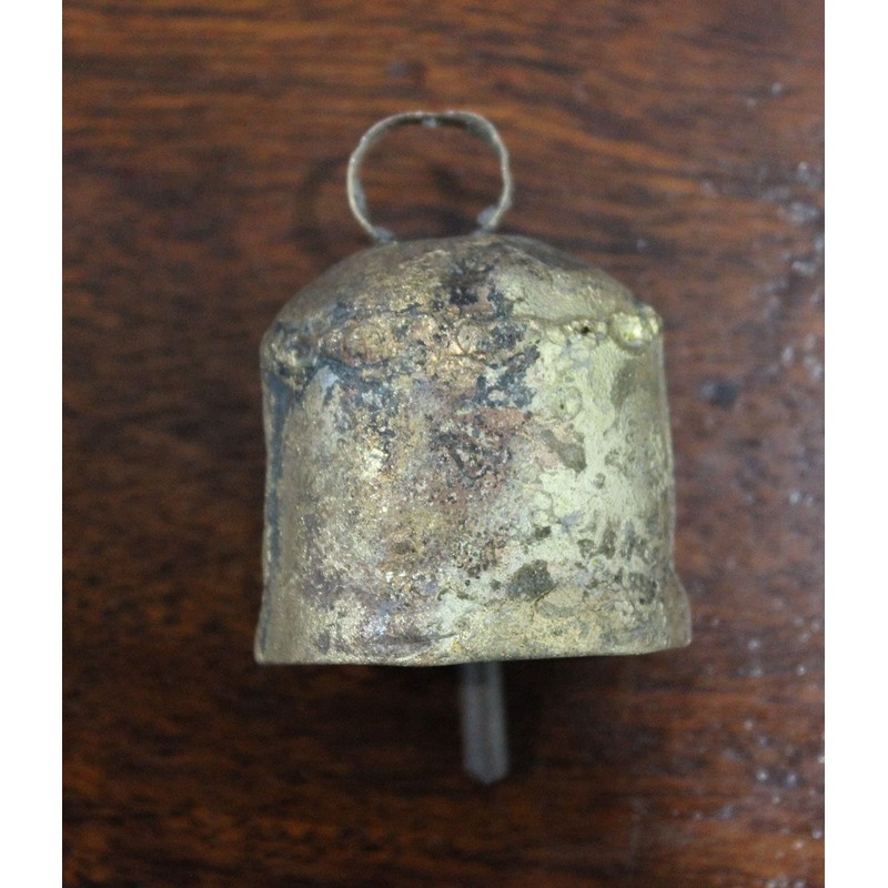 Indian Vintage Tin Bells Rustic Chime Jingle Bells Rounded Top