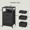 YeTom Nightstand, Bedside Table with 3 Fabric Drawers, Side Table