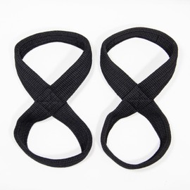 HOSSTILE Figure 8 Lifting Straps (Pair) – Heavy-Duty Cotton Webbing, Non-Slip Design, Adjustable Fit, for Strength Training, Bodybuilding & Weightlifting