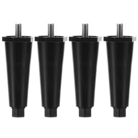 OCS Parts 4-Pack Black Thermoplastic Appliance Legs | Adjustable Height 4-Inch Countertop Appliance Legs with 3/8-16 x 5/8" Protruding Mounting Studs for Safe and Easy Installation (Hex Toe)