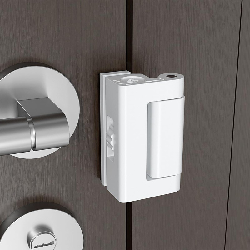2 Set White Adjustable Portable Door Lock,Security Door Reinforcement Lock