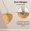 10x Wooden Heart Pendant with Jute Ribbon Approx. 4.5 x