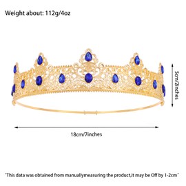 King Crowns for Men Male Prince Diadem Royal Medieval Renaissance Crown