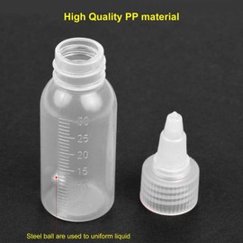 Haosie 10PCS Airbrush Paint Bottles, 30ml Empty Airbrush Accessories, Paint Mixing Pots with Scale, Dropper Bottle for Add Pigment