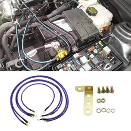 Car Grounding Wire Kit,5 in 1 Universal PVC Grounding Wire System Kit,Ground Automotive Grounding Kit for Car Truck (Blue)