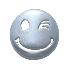 Pretty Nail Nail Art Parts, Niko-chan Wink, Large, Silver, 2 Pieces