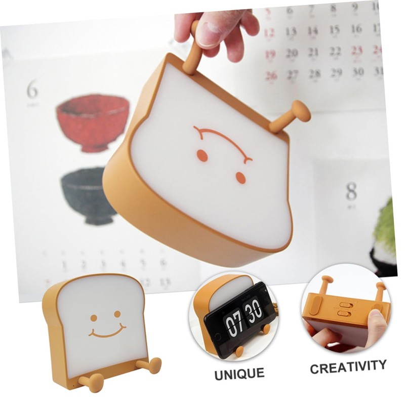 BIUDECO Kawaii Toast Night Lamp Cartoon Night Light for Brightness