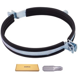 SKIR'CO Pipe Holder with Rubber Lining for 150 mm Pipes, Pipe Clamp for Wall and Ceiling Mounting