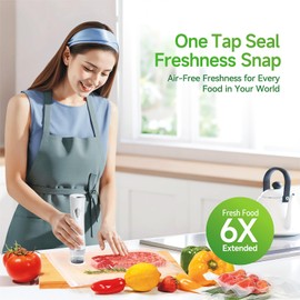 Fiyxlop Handheld Vacuum Sealer, Premium Vacuum Sealer for Food + 35 Reusable Sous Vide Bags, Powerful Vacuum Food Sealer for Kitchen, Home, BBQ, Travel