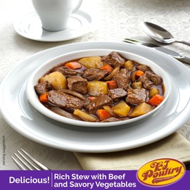 KJ Poultry Kosher for Passover Gluten Free Meals, Beef Goulash Stew with Vegetables (2 Pack) Prepared Entree Fully Cooked, Shelf Stable Microwave Dinner, Travel, Military, Camping, Emergency Survival