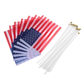 CAXUSD 25pcs Mini Flags Usa American Hand Held Flags Polyester 14x21cm for Outdoor Decor Events