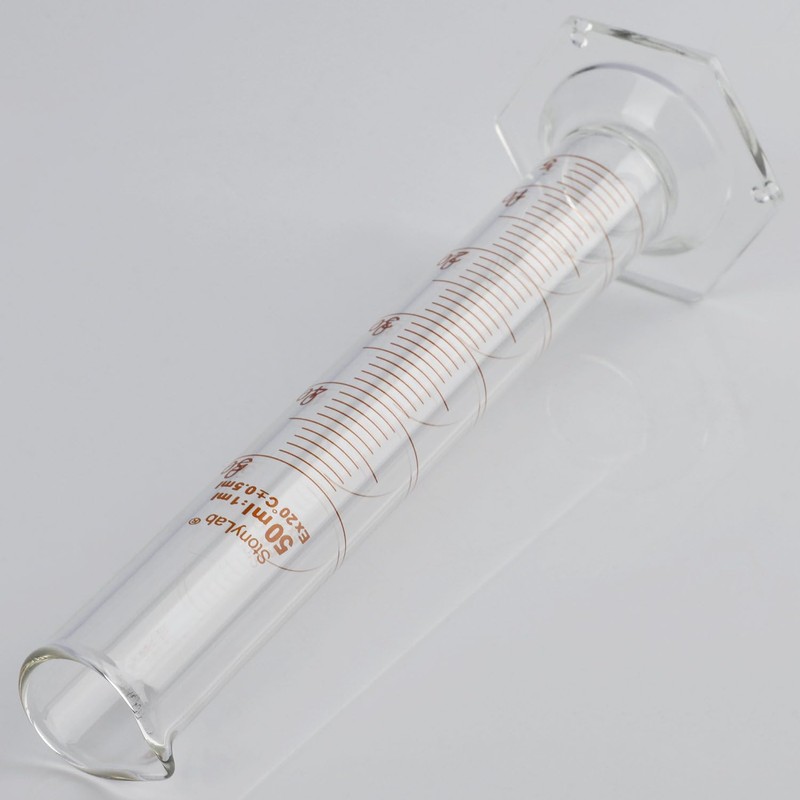 stonylab Graduated Cylinder, 2-Pack B Grade Borosilicate Glass Cylinder with