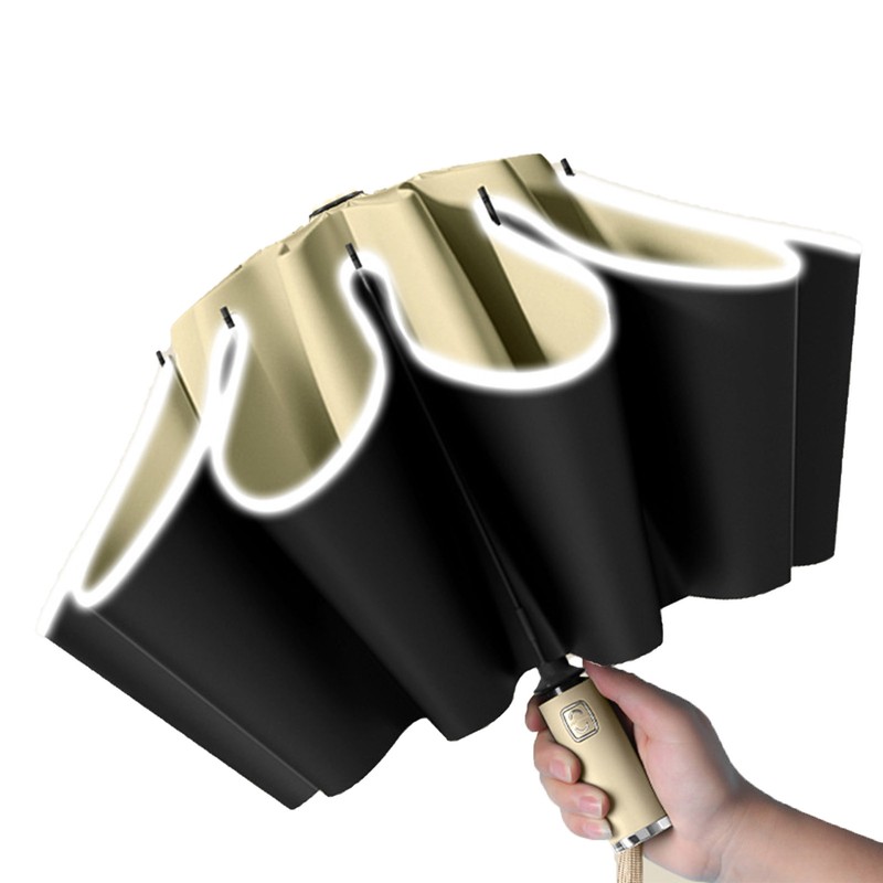 Automatic Reverse Umbrella Large One Key Control with Reflective Strip