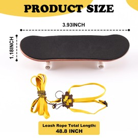 Swirge Tortoise Leash and Training Skateboard Toy, Mini Skateboard and Adjustable Harness for Turtle, Funny Tortoises Toys Accessories for Tortoise, Lizard, Small Animals (Yellow)