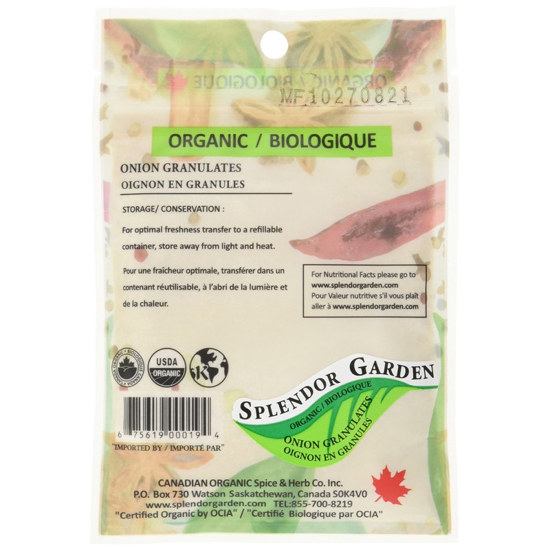 Splendor Garden organic Onion Granulates,40.0 Gram
