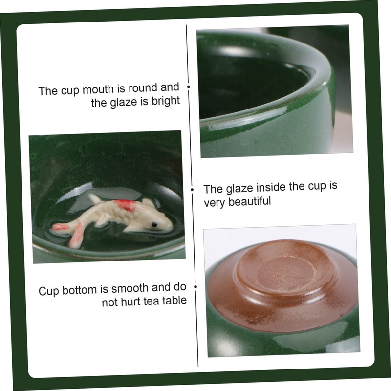 COLLBATH 1 Set Dark Green Wedding Ice Crack Teacups Unique