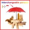 Squirrel Picnic Table Feeder Replacement Mini Umbrella for Outside (Bright-Red)