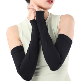 [Eadali] UPF50+冷感×ロング丈 アームカバー レディース UVカット ひんやり 接触冷感 吸汗速乾 指かけタイプ 日焼け防止 腕カバー 抗菌防臭 通気 スポーツ/自転車/運転 男女兼用