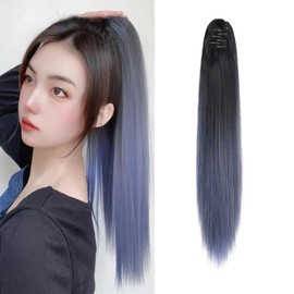 HAPVITAL Women's Ponytail Wig, Natural, Clip Type, 21.7 inches (55 cm), Long, Straight Hair Extension, Point Wig, Popular, Weddings, Shichi-Go-San Festival, Coming-of-Age Ceremonies, Graduation
