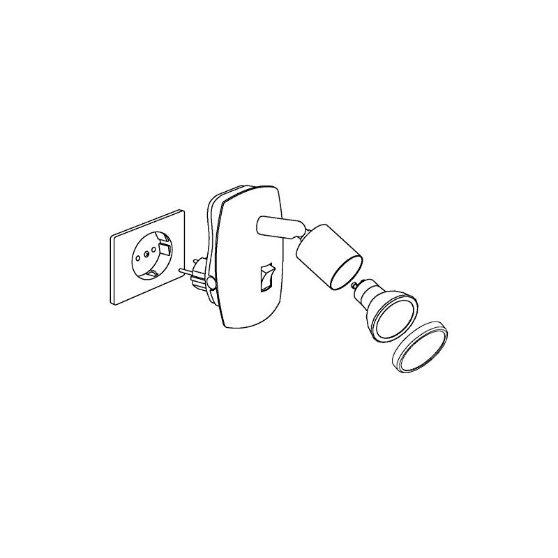 Eglo Socket spot Mini, Plug Light, Socket lamp Made of
