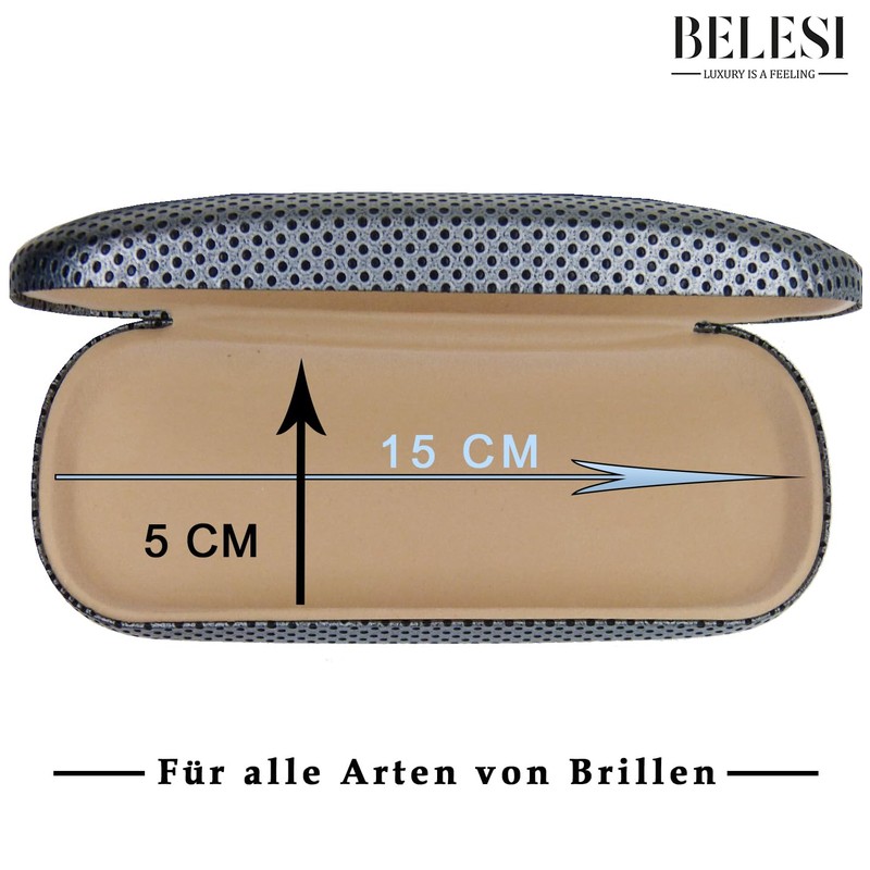 BELESI Glasses Case Hard Case with XL Glasses Cleaning Cloth
