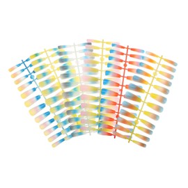 Healeved Press on Nails Gradient Fake Nail Art 144pcs Long False Nails for Women Shiny and Elegant Nail Tips for Diy Home Nail Art