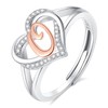 INFUSEU O Initial Ring Heart for Women Teen Letter Jewelry