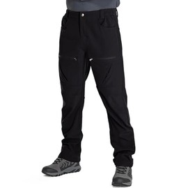 Toomett Mens Winter Hiking Snow Pants Waterproof Insulated Fleece Lined for Skiing Camping Fishing Outdoor Softshell Snowboard Pants,6087,Black,34