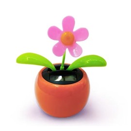 Orange Solar Dancing Flower Car Dashboard Decorations - Funny Solar Powered Dancing Flower Pot Car Ornaments Flower Swinging Toy for Car Decor, Funny Gifts, Solar Power Kits