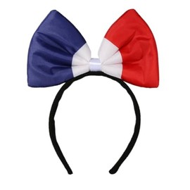 Haarreif mit Schleife | Fan der französischen Mannschaft | dreifarbiges Stirnband | Flagge blau weiß rot | 2024 Sport Damen