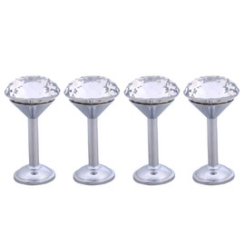 LIOOBO 4 Pieces Diamond Hooks Crystal Wall Holder for Coat Hat Clothes Towel Curtain Holdbacks (40 mm, Silver)
