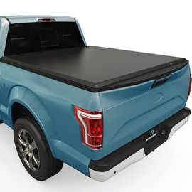 AUTOSAVER88 Soft Quad-fold Truck Bed Tonneau Cover Compatible with 2015-2024 Ford F-150 F150 (Excl. Raptor Series) 6.5ft Bed