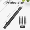 5PCS 1/4 Socket Driver Adapter Set, Black Drive Drill Impact