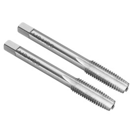 sourcing map 2pcs Hand Taper Tap M8 x 1.25 H2 Metric Thread Taper Style Taps Straight Flute Screw Tapping Threading Tool High Speed Steel HSS6542