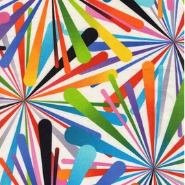 Henry Glass Fabrics Geo Topia 108 Inch Wide Quilt Back Smashing Atoms White Multi