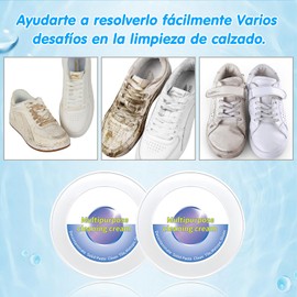 XJZWHN Crema de Limpieza para Zapatos 2 piezas, Pasta de Limpieza para el Cuidado del Cuero con Borrador de Esponja, para Quitar Manchas de Muebles y Zapatos