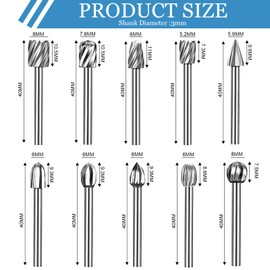 Wood Carving Drill Bit Set for Rotary Tool, 20 Pieces Wood Cutter, HSS Rotary Cutter Set, Burr with 3 mm Shank, Wood Cutter for DIY, Woodworking, Carving, Engraving, Drilling