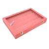 Pin Display Case Pink Large Elegant Solidwood Dustproof Glass Window
