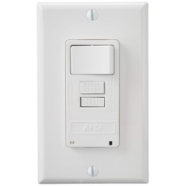 Leviton AFCI/Switch Combination, 15 Amp, Self Test, LED Indicator Light, AFSW1-W, White