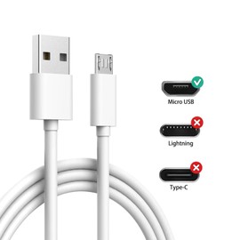 NSGWKZD 3-Pack 10 FT Cable Replacement for Ring Indoor Cam - USB-A to Micro USB Charger Cord White