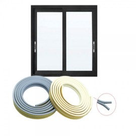 Balcony Window/Door Frame Draft Stopper Gap Seal (D-Type, 2M) Gap Stopper Grey 2ea