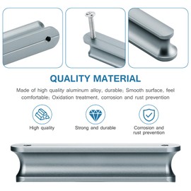 Mynoozi 10 Pack 80mm Long (64mm Hole Centre) Kitchen Cabinet Door Handles Pull, Hardware Drawer Handles, Kitchen Drawer Handles, Cabinet Pulls, Cupboard Door Handles (Grey)