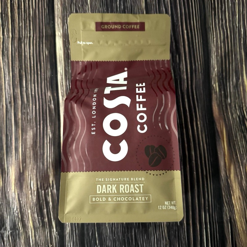 Costa Coffee Ground Dark Roast 12 oz Bold & Chocolately