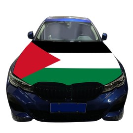 Palestine Flag for Car Hood Cover 4X5Ft/120X150CM Hood Flag Car Flag for World Cup Vehicles Decorate Accessories Fits Coupe Saloon SUV MPV