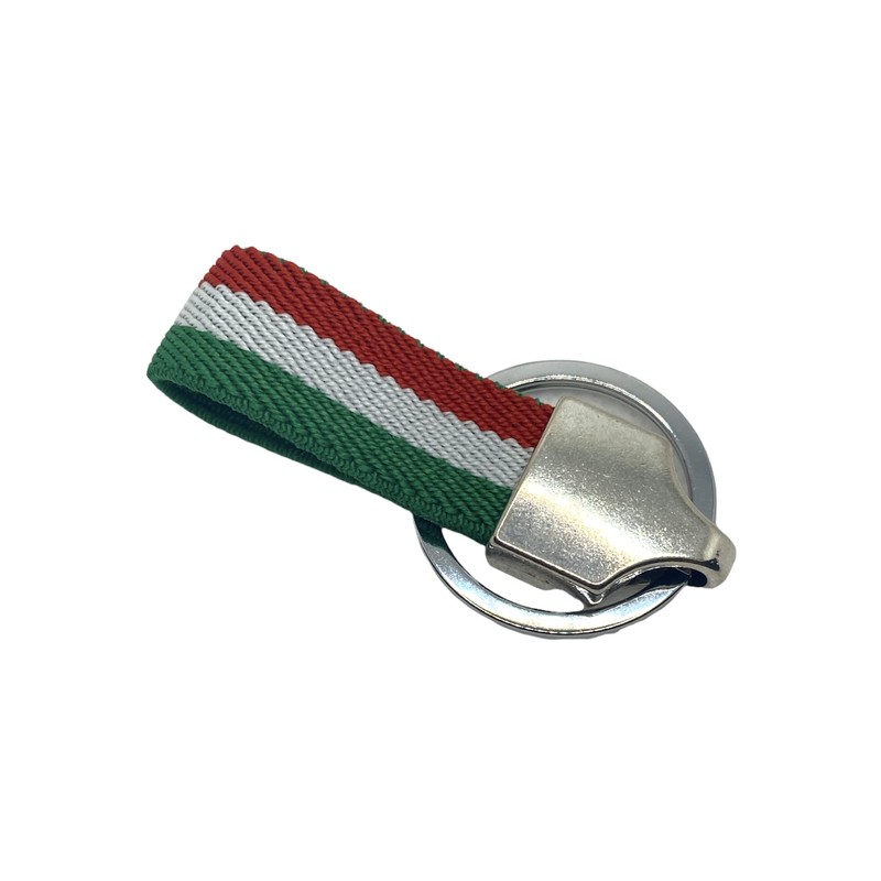 MIBANDERA Key Ring Italian Flag Elastic Linen with Clasp and