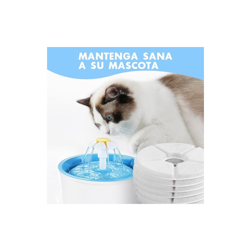 8 PCS Filtros para Fuente de Gatos con Resina y
